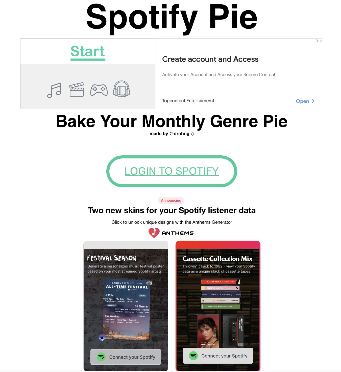 Spotify Pie Chart