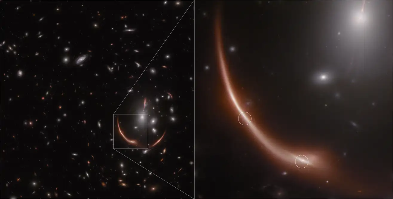 Webb detecta una segunda supernova antigua en una galaxia con lentes gravitacionales