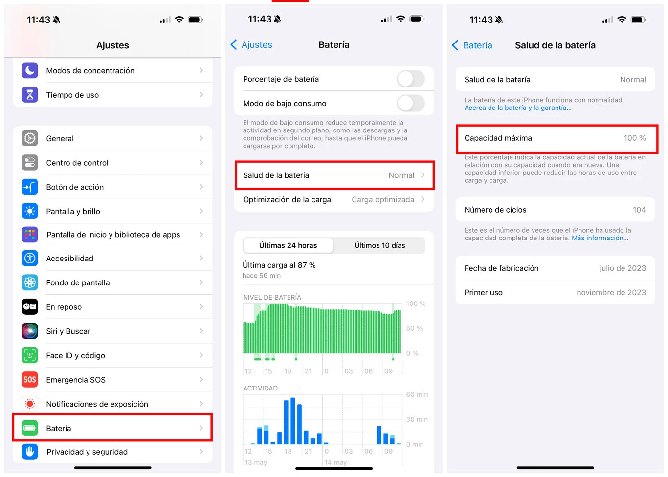 Cómo conocer la salud de la batería del iPhone